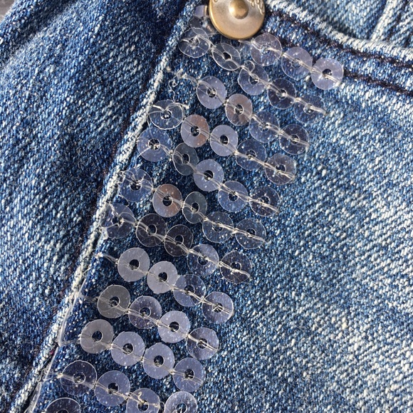 Blue Desire Denim Sequin Jeans Size 4 NWT - Picture 3 of 5